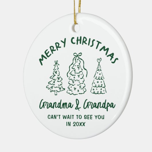 Whimsical Grandparents Pregnancy Announcement Keramisch Ornament (Links)