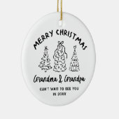 Whimsical Grandparents Pregnancy Announcement Keramisch Ornament (Rechts)