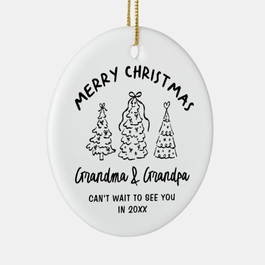 Whimsical Grandparents Pregnancy Announcement Keramisch Ornament (Rechts)