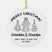 Whimsical Grandparents Pregnancy Announcement Keramisch Ornament (Voorkant)