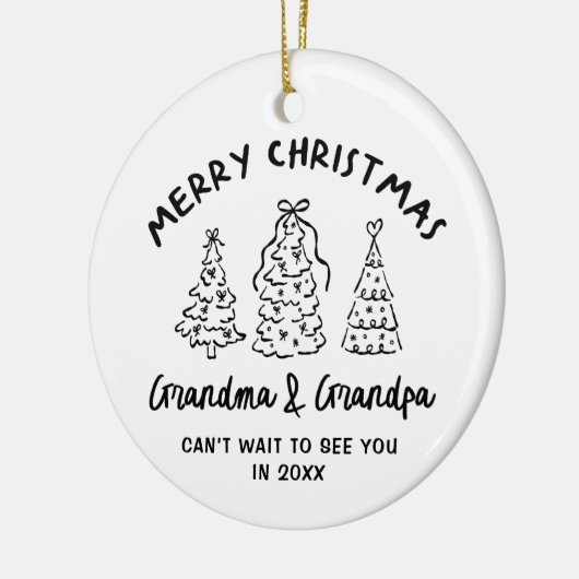 Whimsical Grandparents Pregnancy Announcement Keramisch Ornament (Links)
