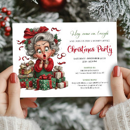 Whimsical Granny Holiday Cheer Xmas Party Invite Kaart