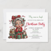 Whimsical Granny Holiday Cheer Xmas Party Invite Kaart (Voorkant)