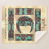 Whimsical  Graphics met Moon Portret Sherpa Deken (Voorkant (horizontaal))