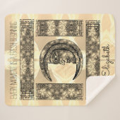 Whimsical  Graphics met Moon Portret Sherpa Deken (Voorkant (horizontaal))