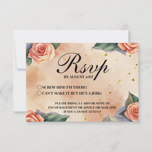 Whimsical Grappig Bloemen Scheiding Party RSVP (Voorkant)