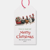 Whimsical Grappige Kippen Kerst Cadeautag Cadeaulabel (Voorkant)