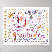 Whimsical Gratitude Art Hand Lettered Quote Poster (Voorkant)