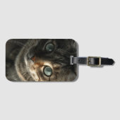 Whimsical Gray Cat Portrait Wall Art Bagagelabel (Voorkant (horizontaal))