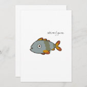 Whimsical Gray Fish Kaart (Voorkant / Achterkant)