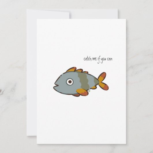 Whimsical Gray Fish Kaart (Voorkant)