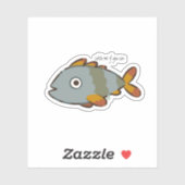 Whimsical Gray Fish Sticker (Vel)