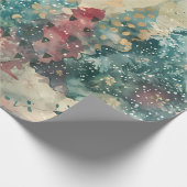 Whimsical Green and Red Trees with a touch of Gold Cadeaupapier (Hoek)