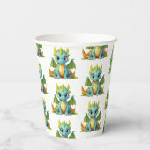 Whimsical Green Blue Baby Dragon Fantasy Party Papieren Bekers (Achterkant)