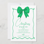 Whimsical Green Bow kerstfeest Kaart (Voorkant)
