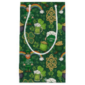 Whimsical Green Cartoon St. Patrick’s Day Pattern Klein Cadeauzakje (Voorkant)