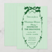 Whimsical Green Christmas Dinner Uitnodiging (Voorkant / Achterkant)
