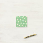 Whimsical Green Daisy Buffalo Plaid Retro Post-it® Notes (Op bureau)