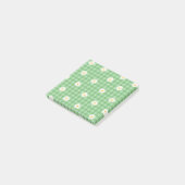 Whimsical Green Daisy Buffalo Plaid Retro Post-it® Notes (Schuin)