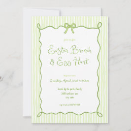 Whimsical Green Easter Brunch Egg Hunt uitnodiging