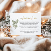 Whimsical Green en Gold Pine Cone Bruiloften info Informatiekaartje