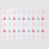 Whimsical Green en Pink Trees Kerstmis Tissuepapier (Voorkant)