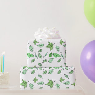 Whimsical Green Forest Floor Leaves Cadeaupapier