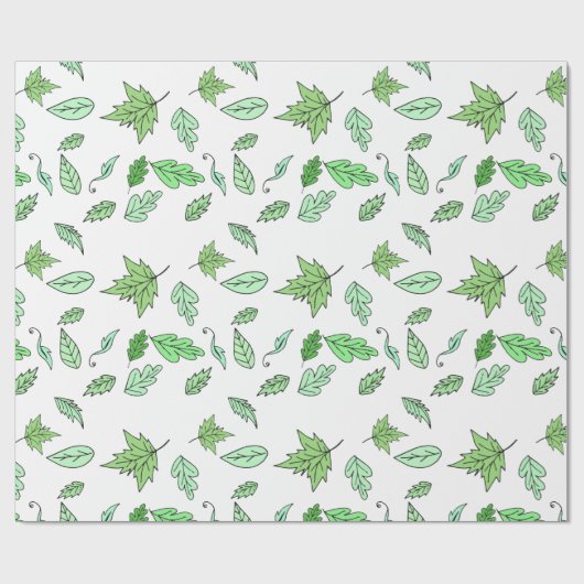 Whimsical Green Forest Floor Leaves Cadeaupapier (Vlak)