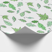 Whimsical Green Forest Floor Leaves Cadeaupapier (Hoek)