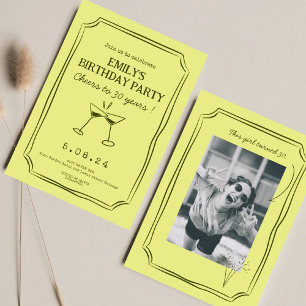 Whimsical Green Funky Cheers Beers 30 jarig bestaa Kaart