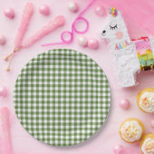 Whimsical Green Gingham  Papieren Bordje (Feest)