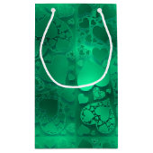 Whimsical Green Graphic Heart Pattern Design Klein Cadeauzakje (Achterkant)