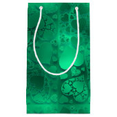 Whimsical Green Graphic Heart Pattern Design Klein Cadeauzakje (Voorkant)