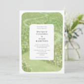 Whimsical Green Grass bruiloft uitnodiging (Staand voorkant)