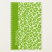 Whimsical Green Leopard Print Gepersonaliseerde Pl Planner (Voorkant)