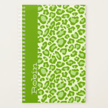 Whimsical Green Leopard Print Gepersonaliseerde Pl