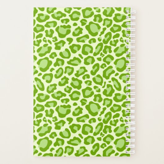 Whimsical Green Leopard Print Gepersonaliseerde Pl Planner (Achterkant)