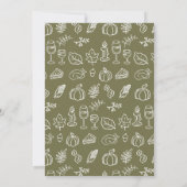 Whimsical Green Modern Doodle Thanksgiving Dinner Kaart (Achterkant)