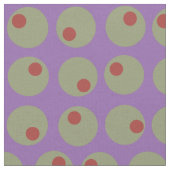 Whimsical Green Olife Stippen Pattern op Paars Stof (Close Up)