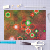 Whimsical Green Red Snowflake Mandala Starry Cool Tissuepapier (Craft)
