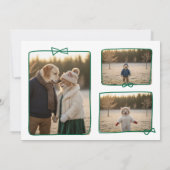 Whimsical Green Ribbon Frame Holiday Photo Kaart (Achterkant)
