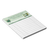 Whimsical Green Seing Machine Sales-ontvangstbewij Notitieblok (Schuin)