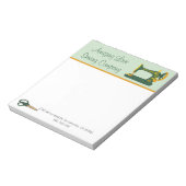 Whimsical Green Sewing Machine Notitieblok (Linkerzijde)