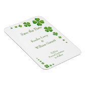 Whimsical Green Shamrock Save the Date Magnet Magneet (Rechterzijde)