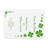 Whimsical Green Shamrock Save the Date Magnet Magneet (Horizontaal)