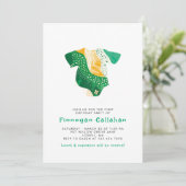 Whimsical Green Shamrocks Gelukkig Een Eerste Verj Kaart (Staand voorkant)