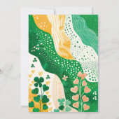 Whimsical Green Shamrocks Gelukkig Een Eerste Verj Kaart (Achterkant)