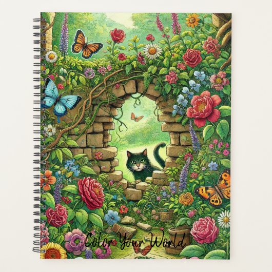 Whimsical Green Sprookjesachtige Verborgen Tuin Planner (Voorkant)