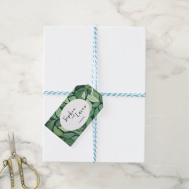 Whimsical Green verlaat bruiloft Cadeaulabel