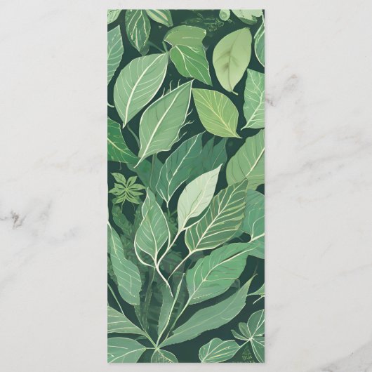 Whimsical Green verlaat bruiloft Menu (Achterkant)